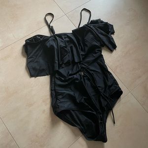 Ruffle Swimsuit lace up front